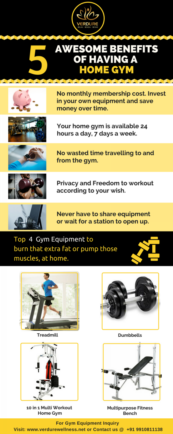 5 Benefits of Having Home Gym - Infographic - Verdure Wellness